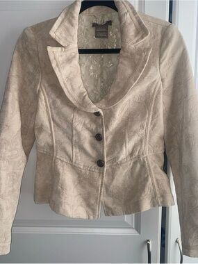 Kenar Cottagecore‎ Cream Ivory Blazer Jacket Small